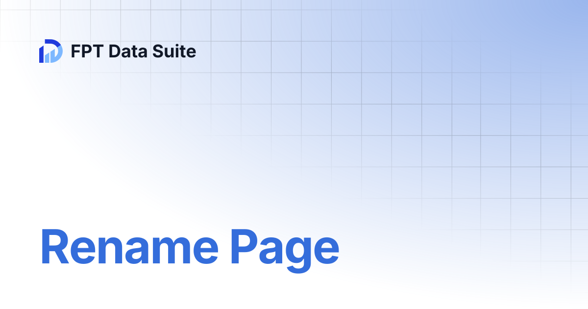 Rename Page | English | FPT Data Suite